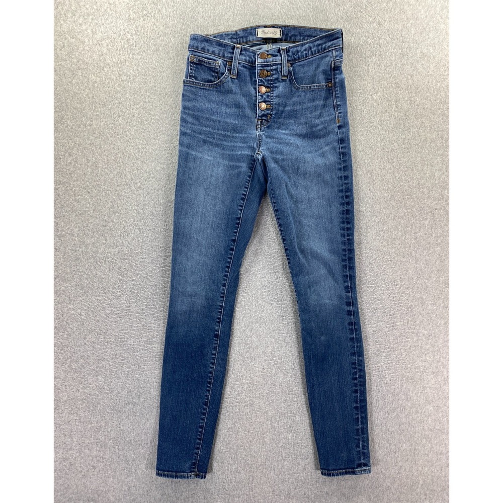 Madewell Jeans Womens 26T Medium Wash 9" High Rise Skinny Button Fly Preppy City
